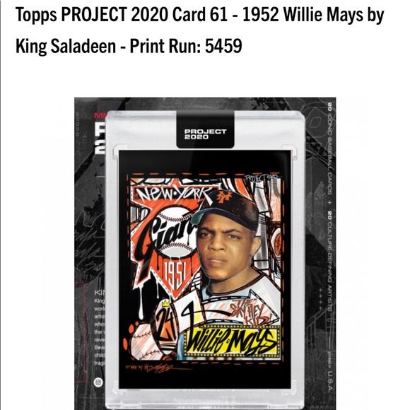 TOPPS PROJECT 2020-WILLE MAYS BY KING SALADEEN - Picture 2 of 8